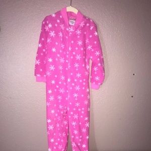 Size 4T snugabye Kid pink Footed Pajamas